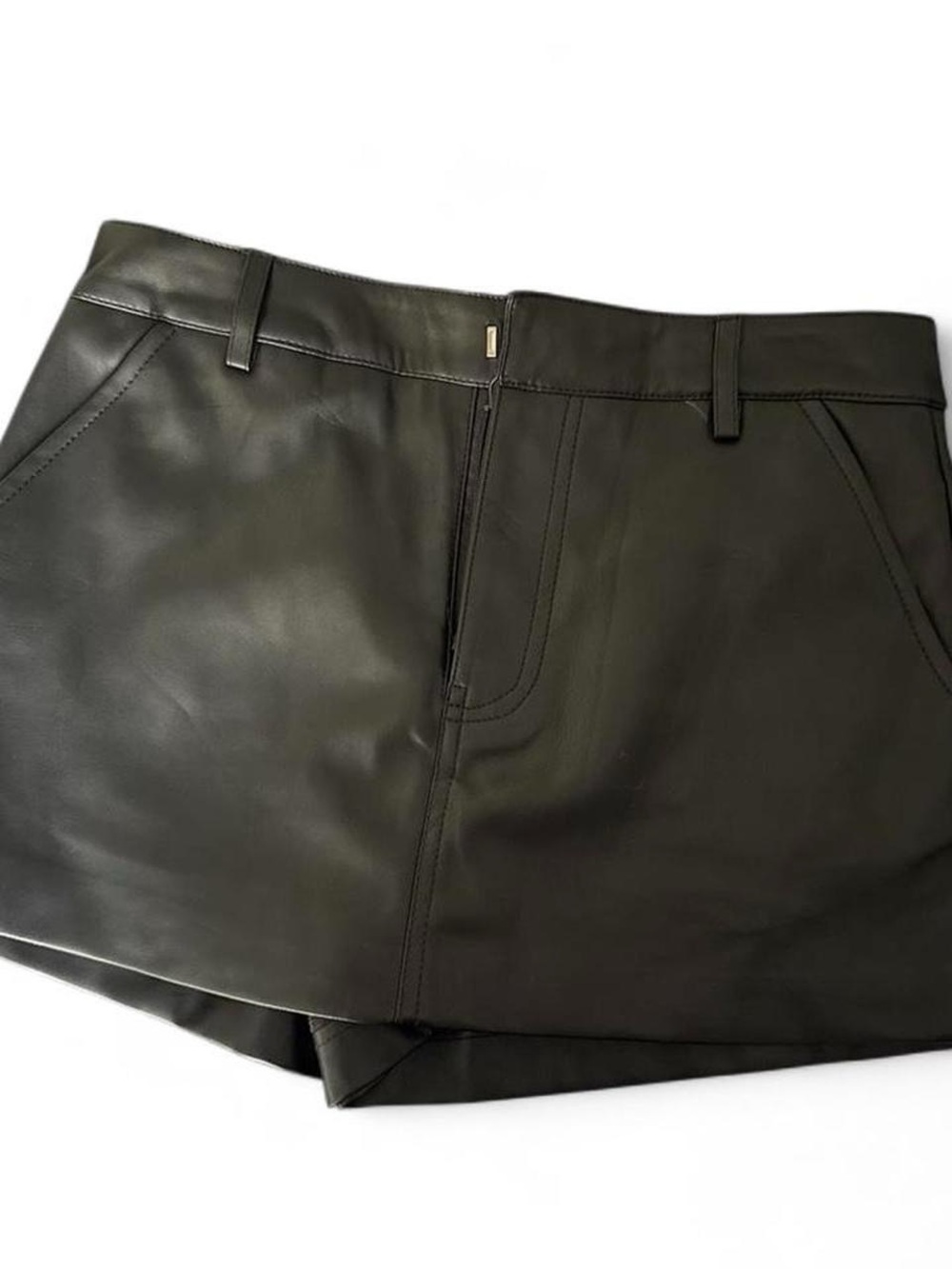 Forever 21 Black Faux Leather Skort with Belt Detail